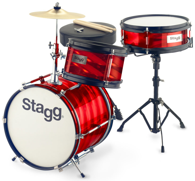 Stagg 3-Piece Junior Drum Kit - Red