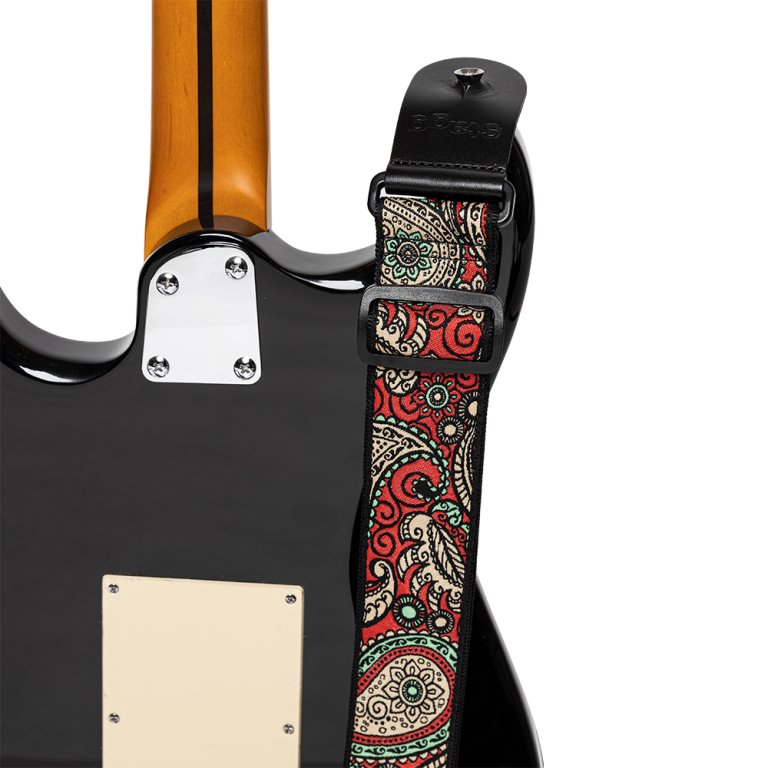 Stagg Paisley Guitar Strap - Red 1