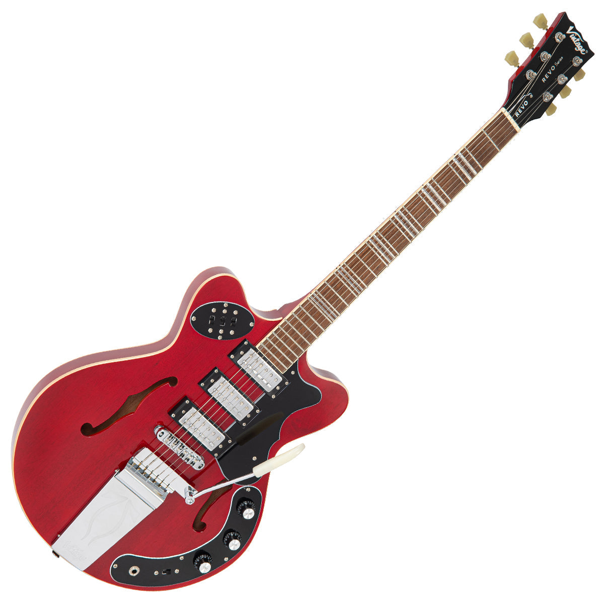 Vintage REVO Series 'Superthin' Guitar ~ Cherry Red