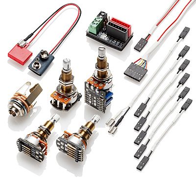 EMG Wiring Kit for 1 or 2 Active Pickups P/P Volume for TW Pickups, Long Shaft