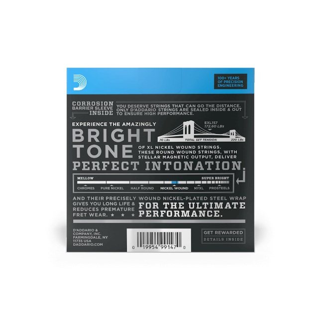 D'Addario EXL157 14-68 Medium Baritone Nickel Wound Electric Guitar Strings