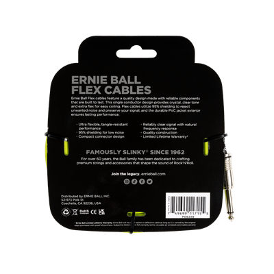 Ernie Ball Flex Instrument Cable 20ft - Green