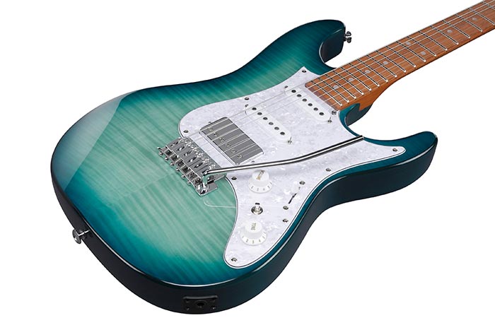 Ibanez AZ Standard Series 22 HSS - Transparent Turquoise Burst