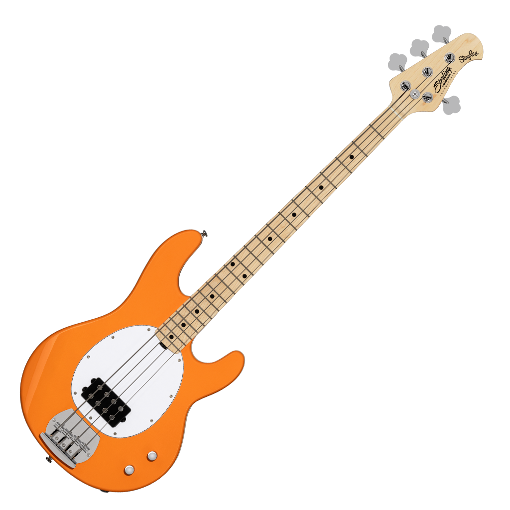 Sterling by Music Man Intro Series Stingray RAY2 Maple Neck - Sunrise Orange