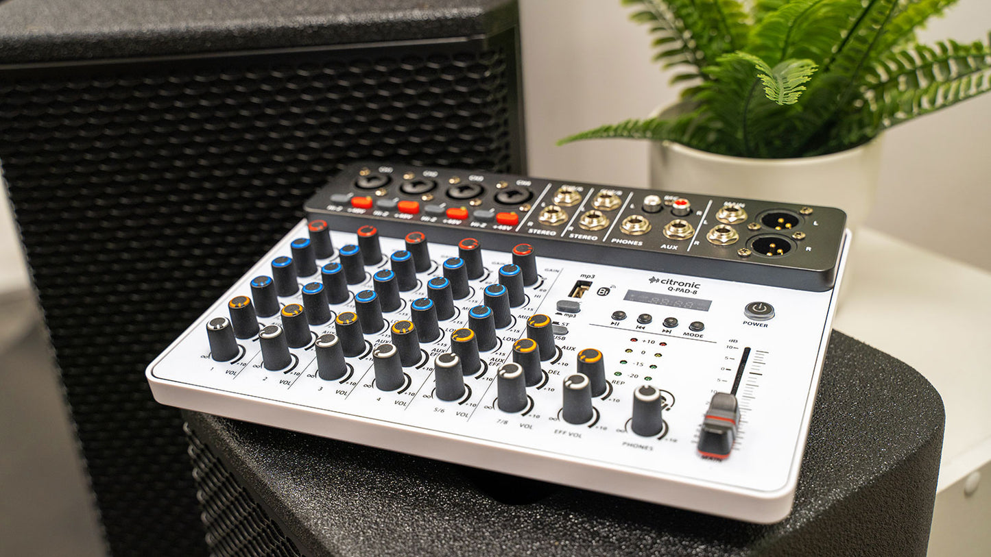 Q-PAD-8 Compact Mixer with USB/BT and Audio Interface