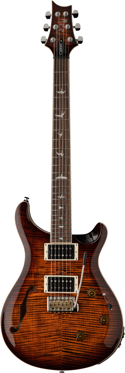 PRS SE Custom 24 Semi-Hollow Piezo - Orange Tiger Smokeburst