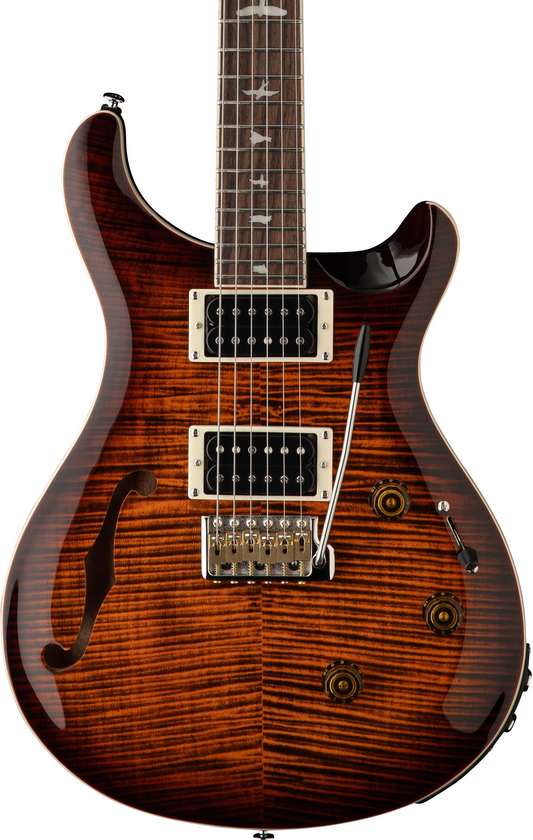 PRS SE Custom 24 Semi-Hollow Piezo - Orange Tiger Smokeburst