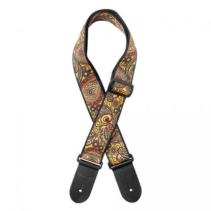 Stagg Paisley Guitar Strap - Orange 1