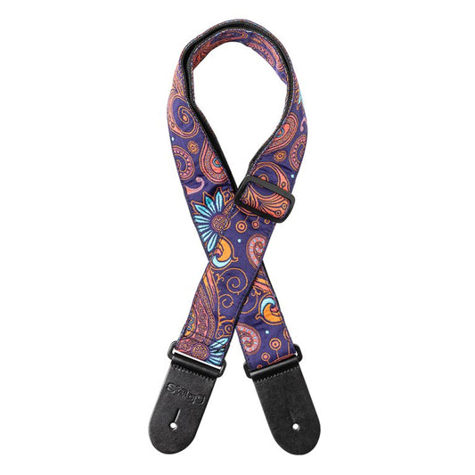 Stagg Paisley Guitar Strap - Orange 2