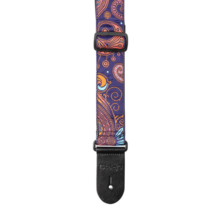 Stagg Paisley Guitar Strap - Red 2
