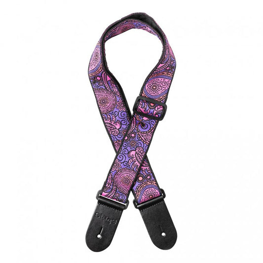 Stagg Paisley Guitar Strap - Pink 1