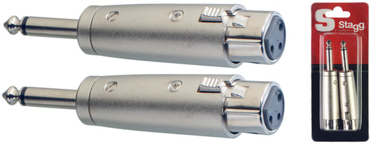 Stagg Male Mono Jack/Female XLR Adaptor - 2-Pack