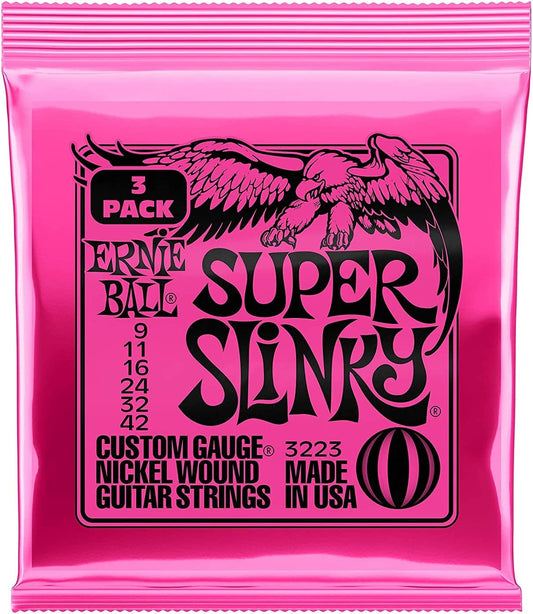 Ernie Ball Super Slinky Electric Guitar Strings - 09-42 (3 Pack)