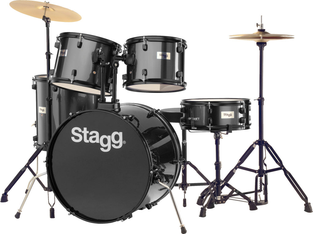 Stagg 5-Piece 22" Standard Drum Kit - Black