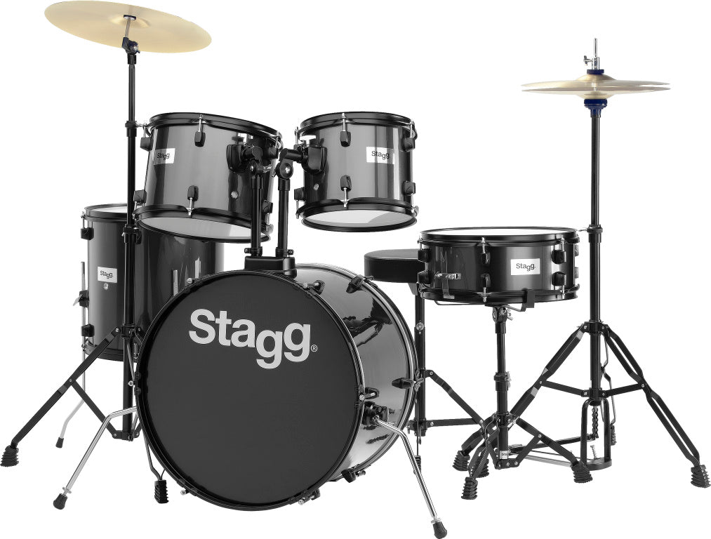 Stagg 5-Piece 20" Standard Drum Kit - Black