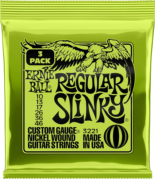 Ernie Ball Regular Slinky Electric Guitar Strings - 10-46 (3 Pack)