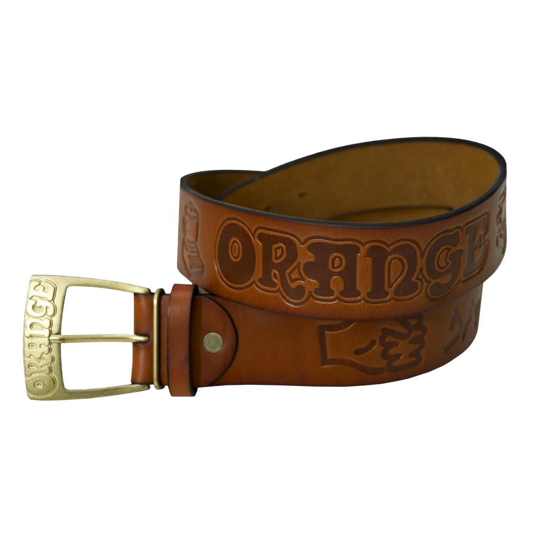 Orange Leather Belt