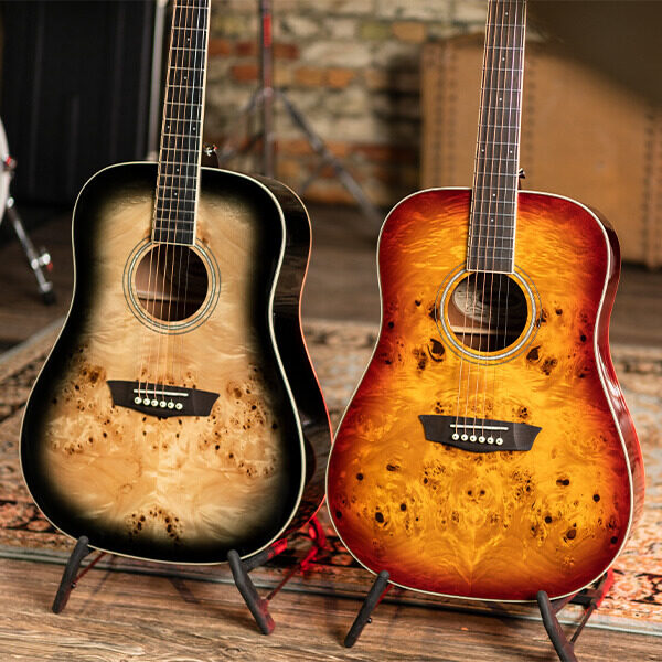 Washburn Burl D Deep Forest Dreadnought - Amber Fade