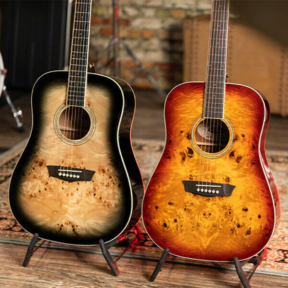 Washburn Burl D Deep Forest Dreadnought - Amber Fade