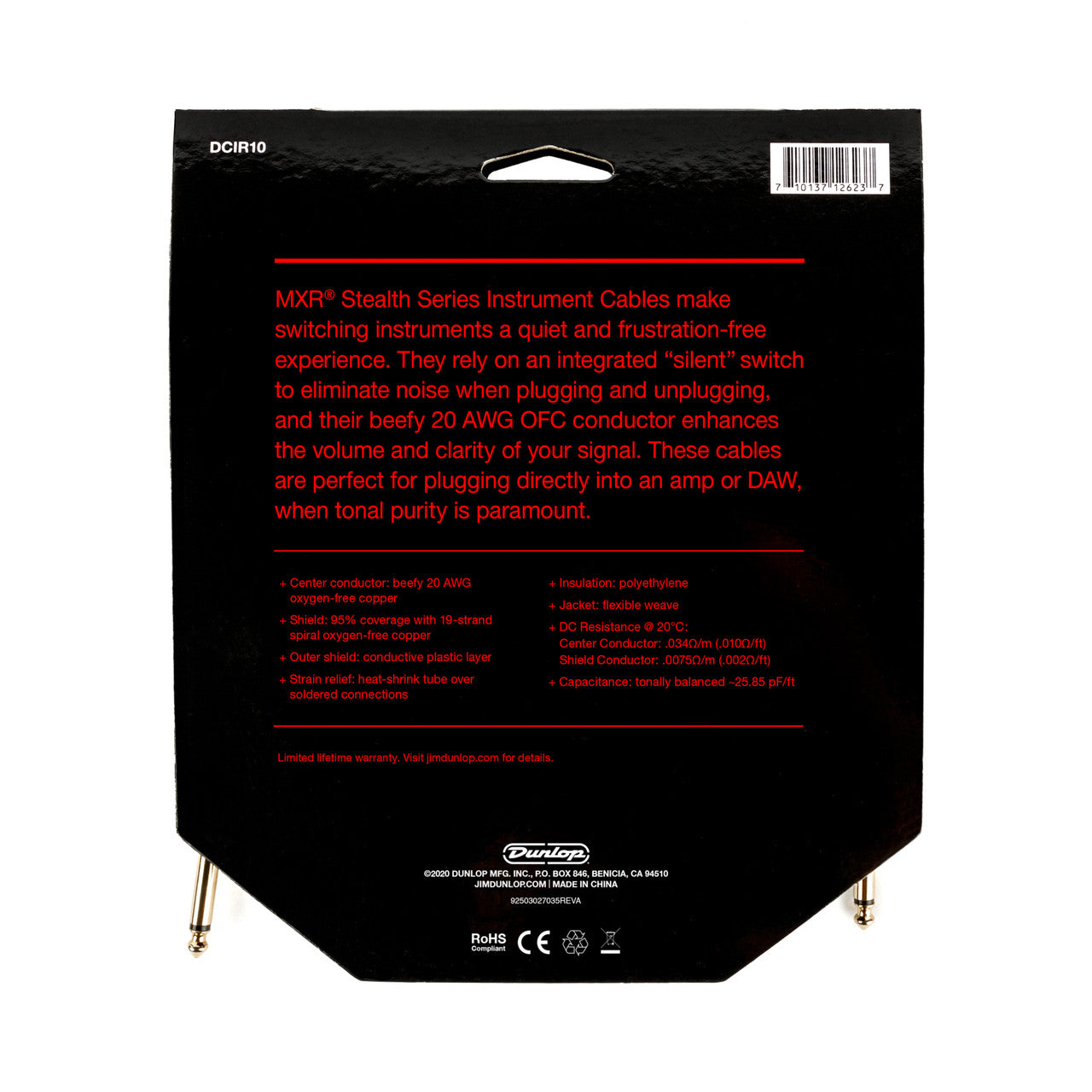 MXR Stealth Series Instrument Cable - 10ft