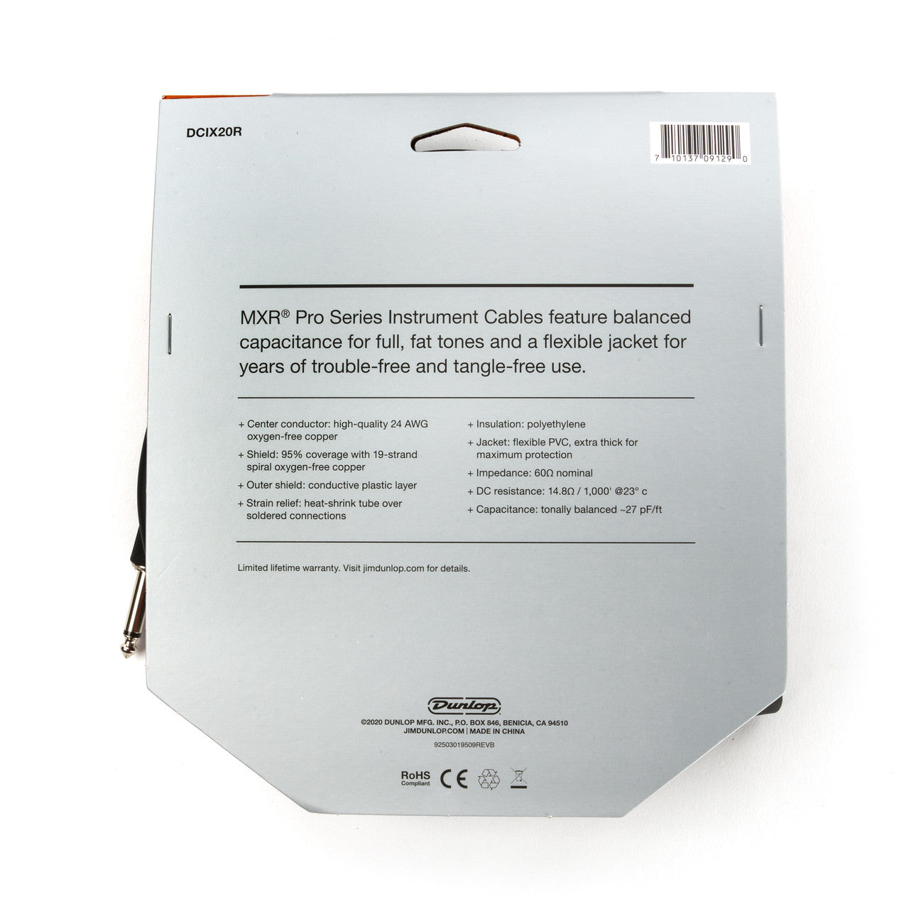 MXR Pro Series Instrument Cable Angled/Straight - 20ft