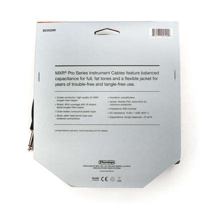MXR Pro Series Instrument Cable Angled/Straight - 20ft