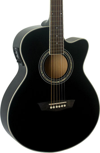Washburn EA12 Festival Mini Jumbo Cutaway - Black
