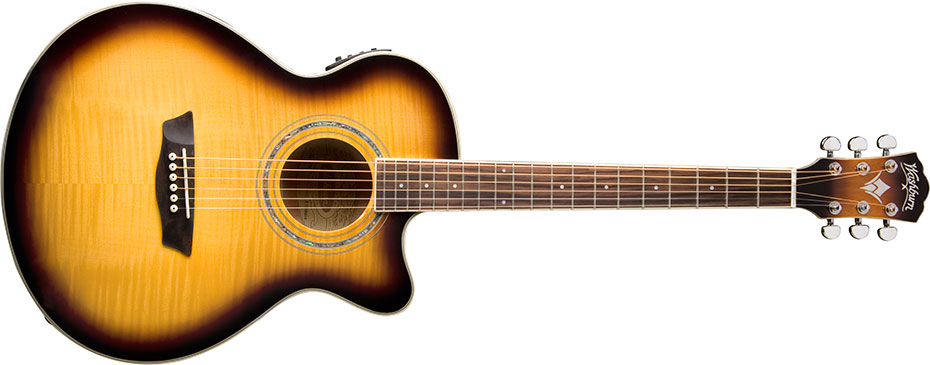 Washburn EA15 Festival Mini Jumbo Cutaway - Tobacco Burst