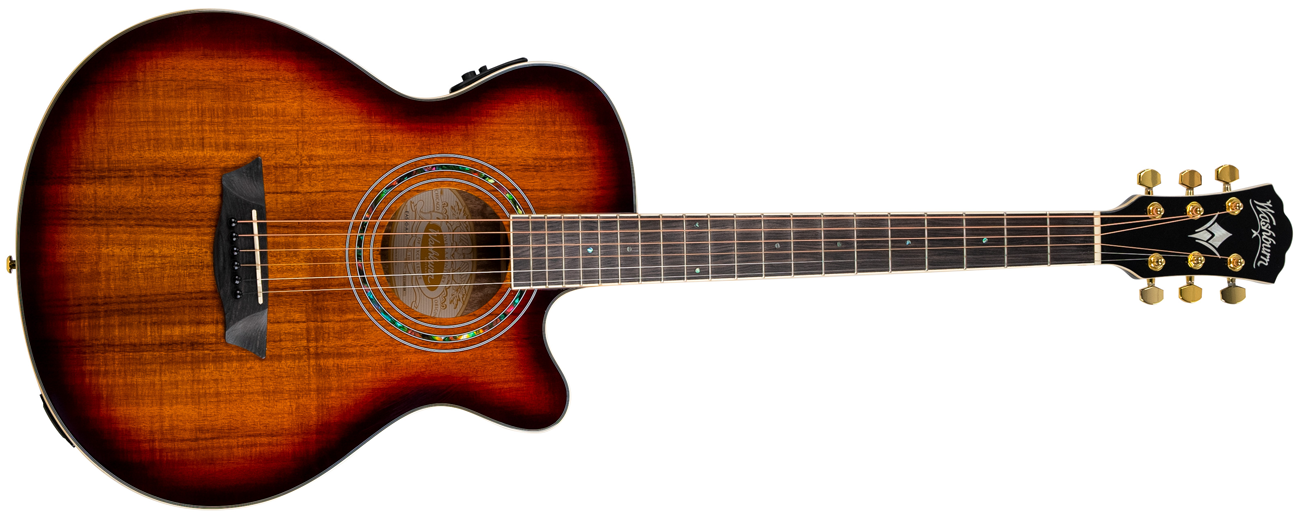 Washburn EA55G Festival Mini Jumbo Cutaway - Koa Burst
