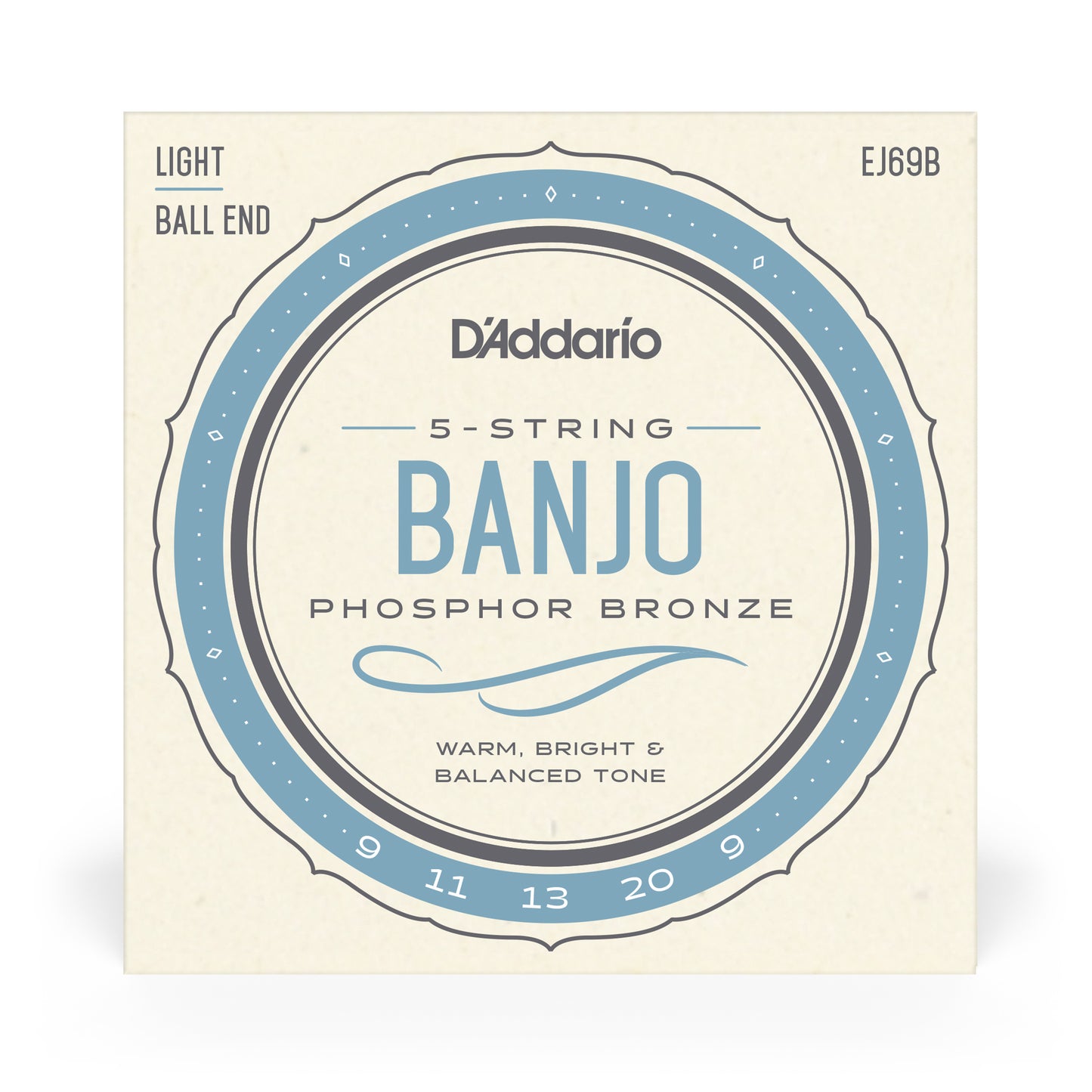 D'Addario EJ69 5-String Ball-End Banjo Strings - Phosphor Bronze - Light - 9-20