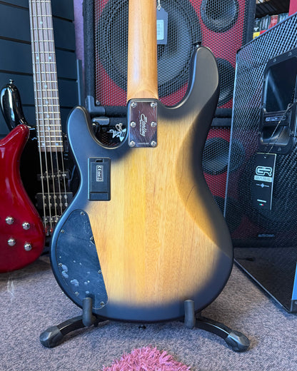 Sterling by Music Man Stingray RAY34HH Maple Neck - Spalted Maple Natural Burl Satin