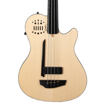 Godin A4 Ultra Semi-Acoustic Fretless Bass Guitar ~ Natural