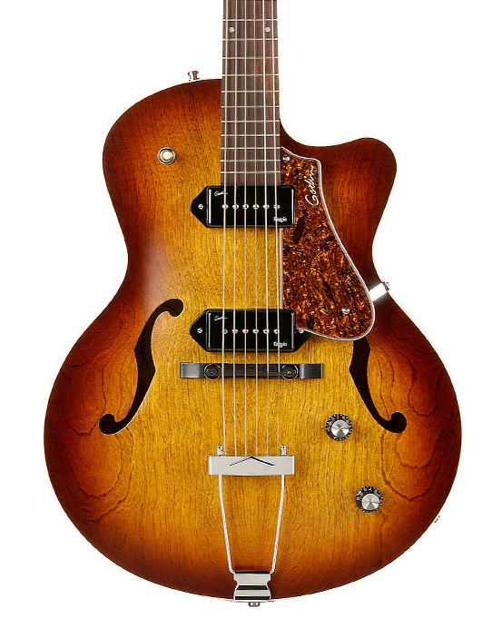 Godin 5th Avenue Semi-Acoustic Guitar ~ Cognac Burst Kingpin II P90