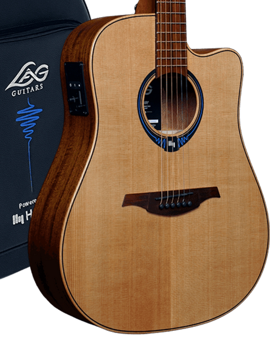 LAG Tramontane HyVibe 10 Dreadnought Cutaway