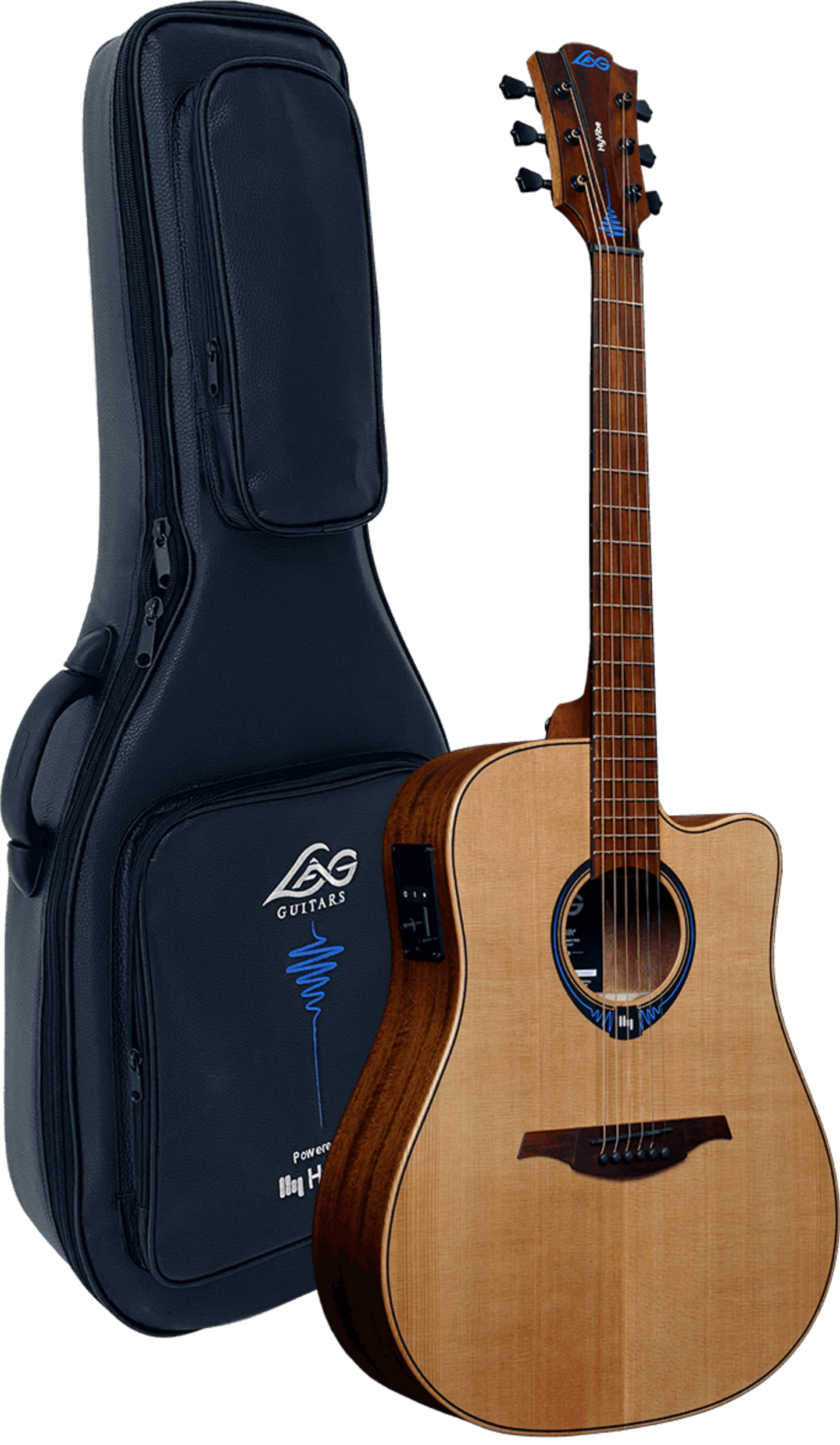 LAG Tramontane HyVibe 10 Dreadnought Cutaway