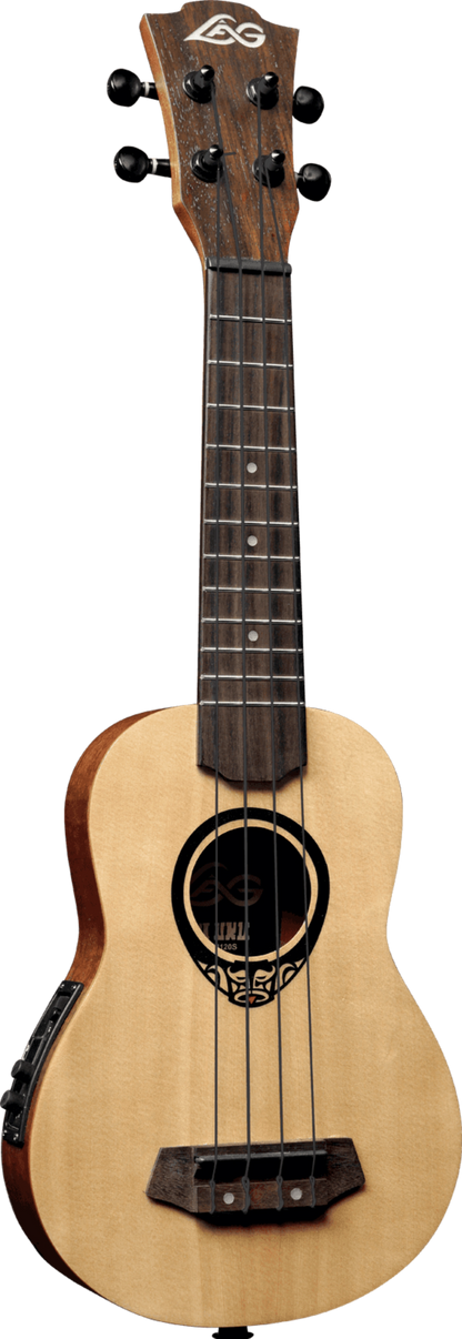 LAG Soprano Slim Arched Back Electro Ukulele w/ Case - Natural