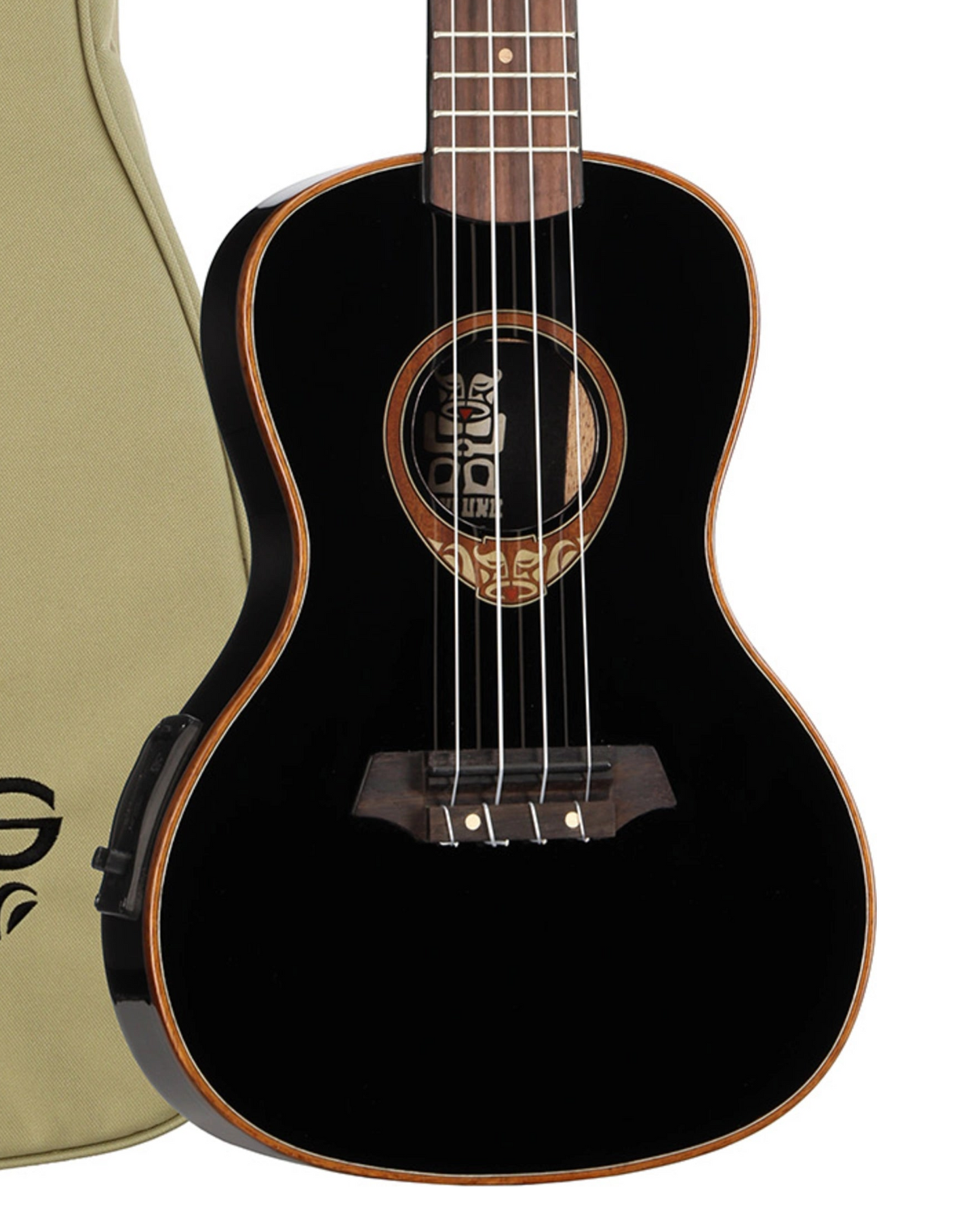 LAG Concert Electro Ukulele w/ Case - Black
