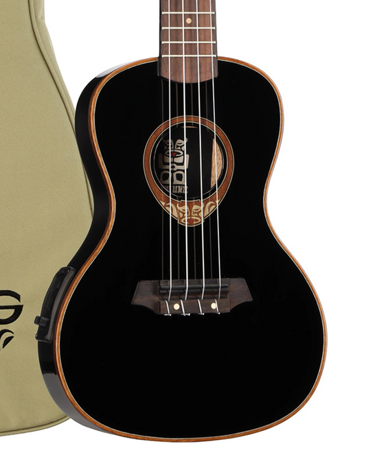 LAG Concert Electro Ukulele w/ Case - Black