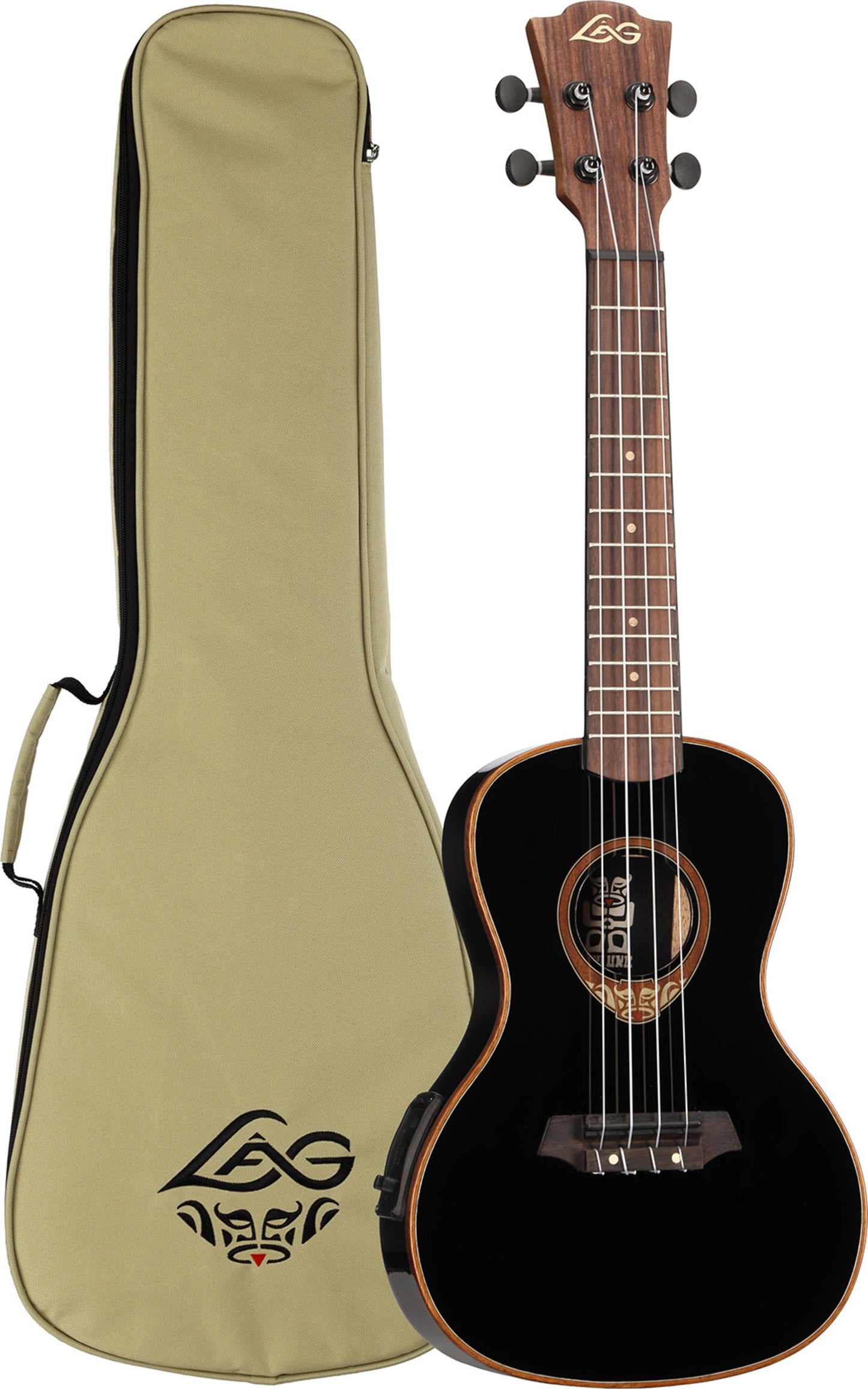 LAG Concert Electro Ukulele w/ Case - Black
