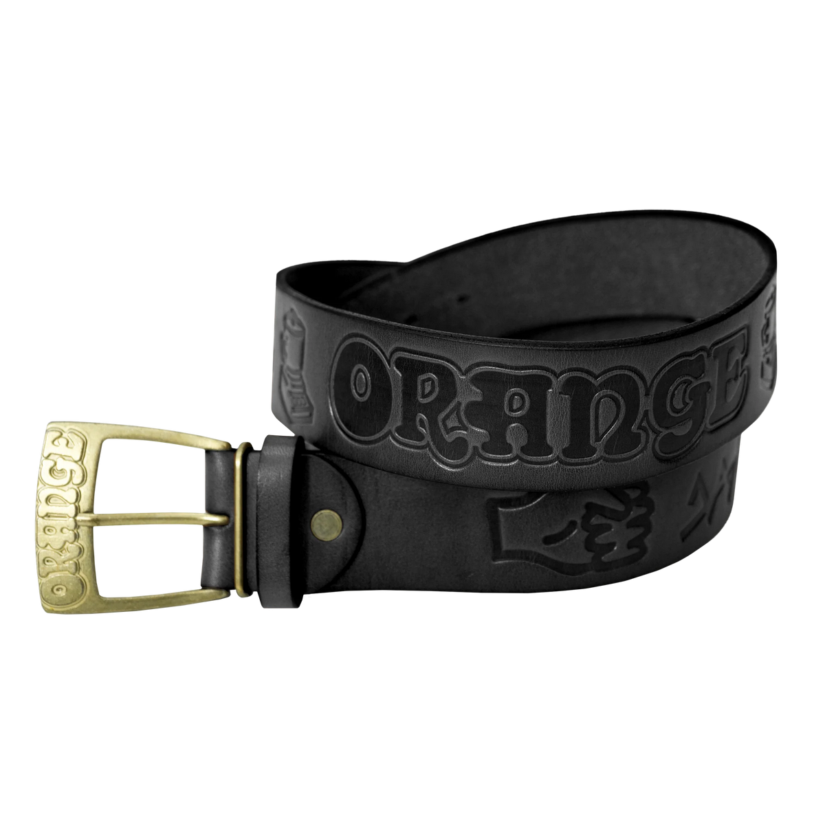 Orange Leather Belt