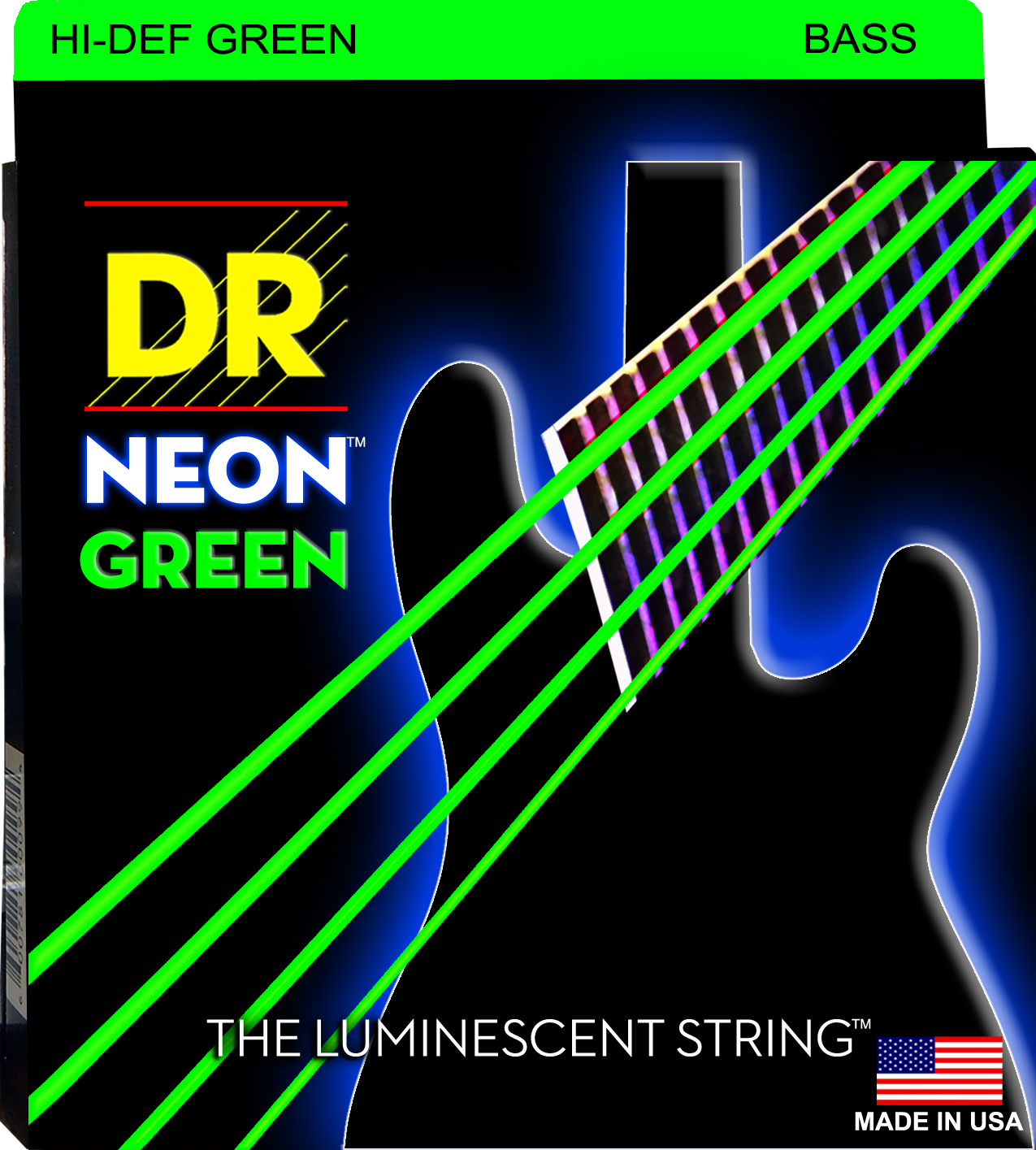 DR Neon Strings - Bass - 45-105 - Green