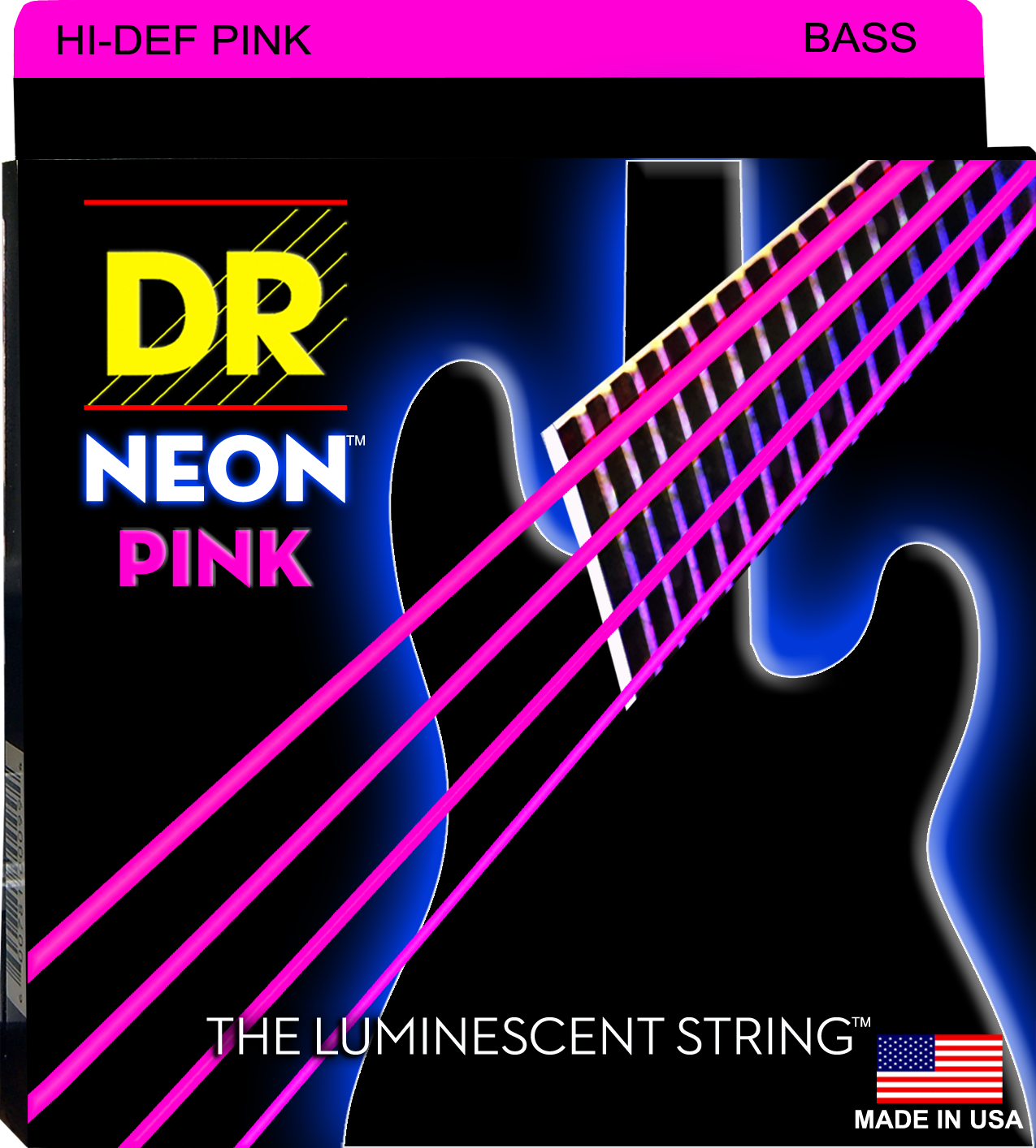 DR Neon Strings - Bass - 45-105 - Pink