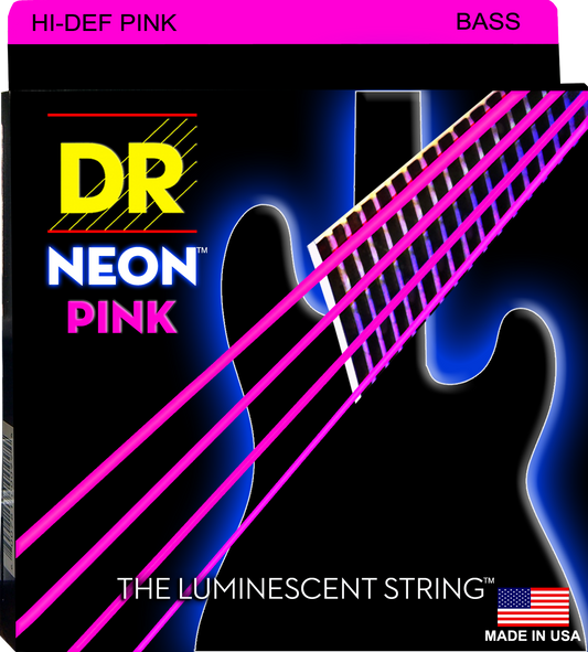 DR Neon Strings - Bass - 45-105 - Pink