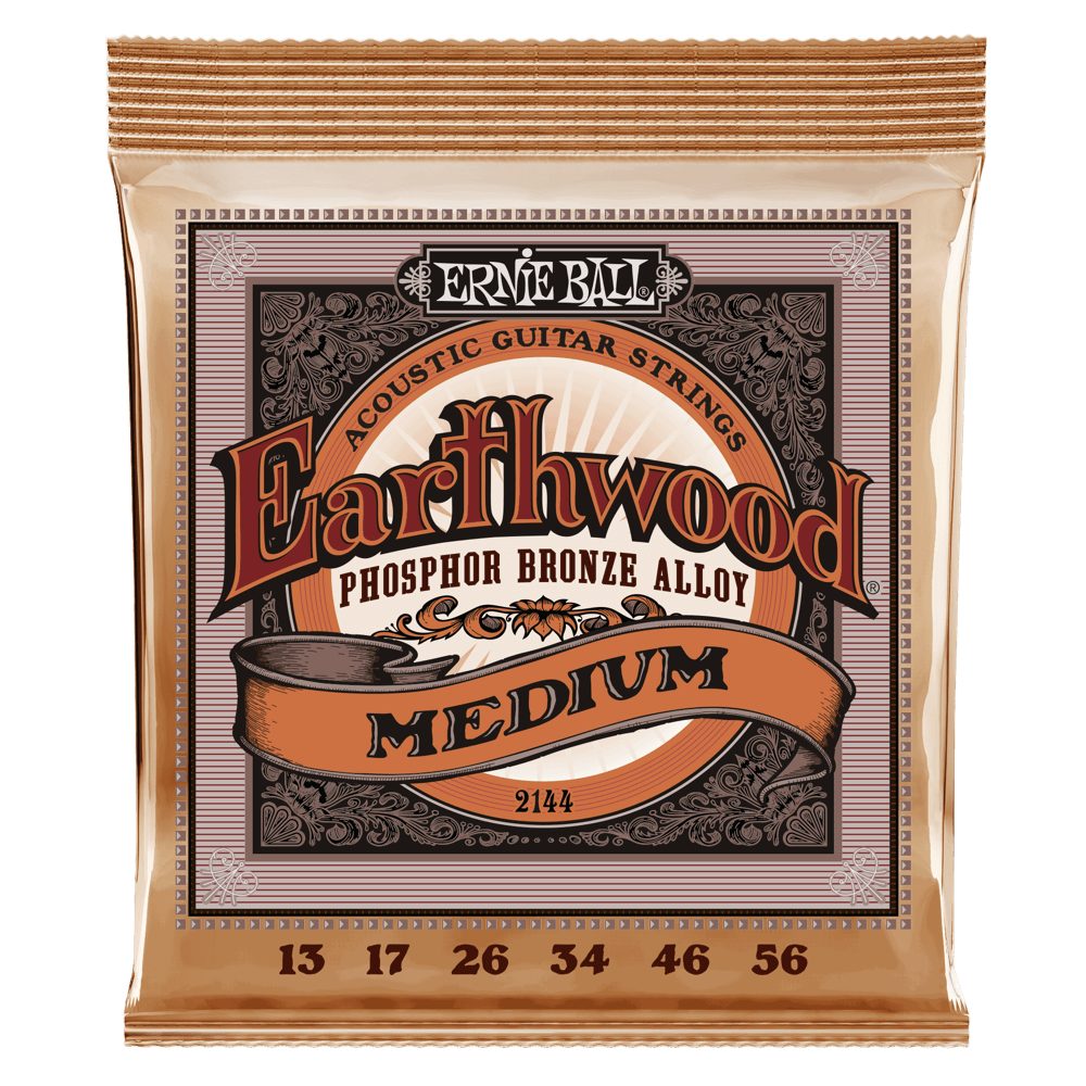 Ernie Ball Earthwood Medium Phosphor Bronze Acoustic Guitar Strings - 13-56