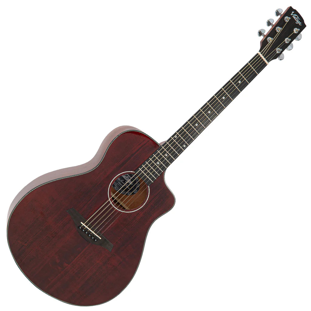 Vintage Pacific Coast Acoustic Guitar - Claret Red