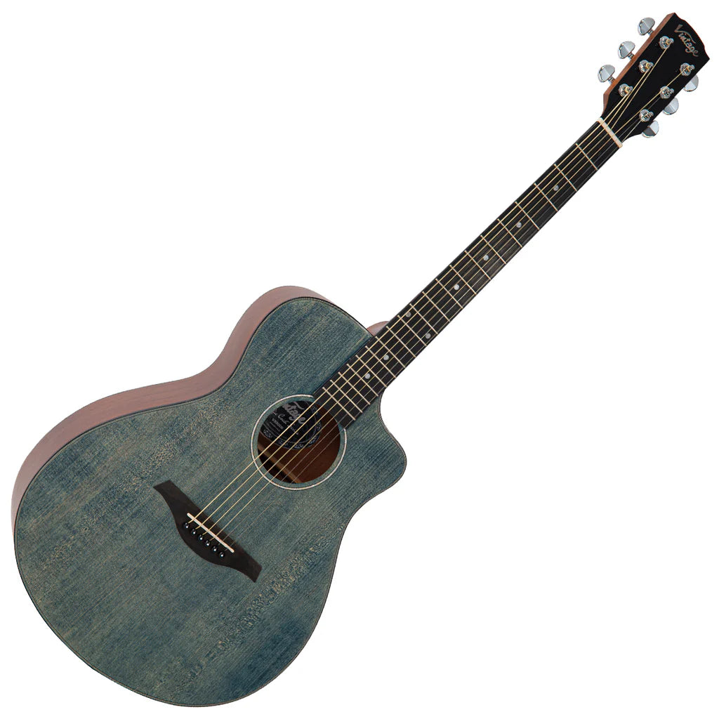 Vintage Pacific Coast Acoustic Guitar - Denim Blue