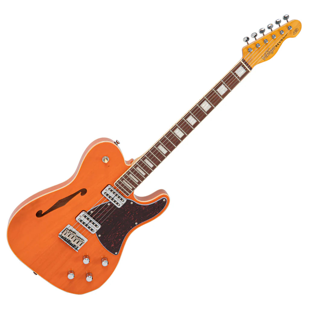 Vintage REVO Series 'Midline' Electric Guitar - Translucent Orange