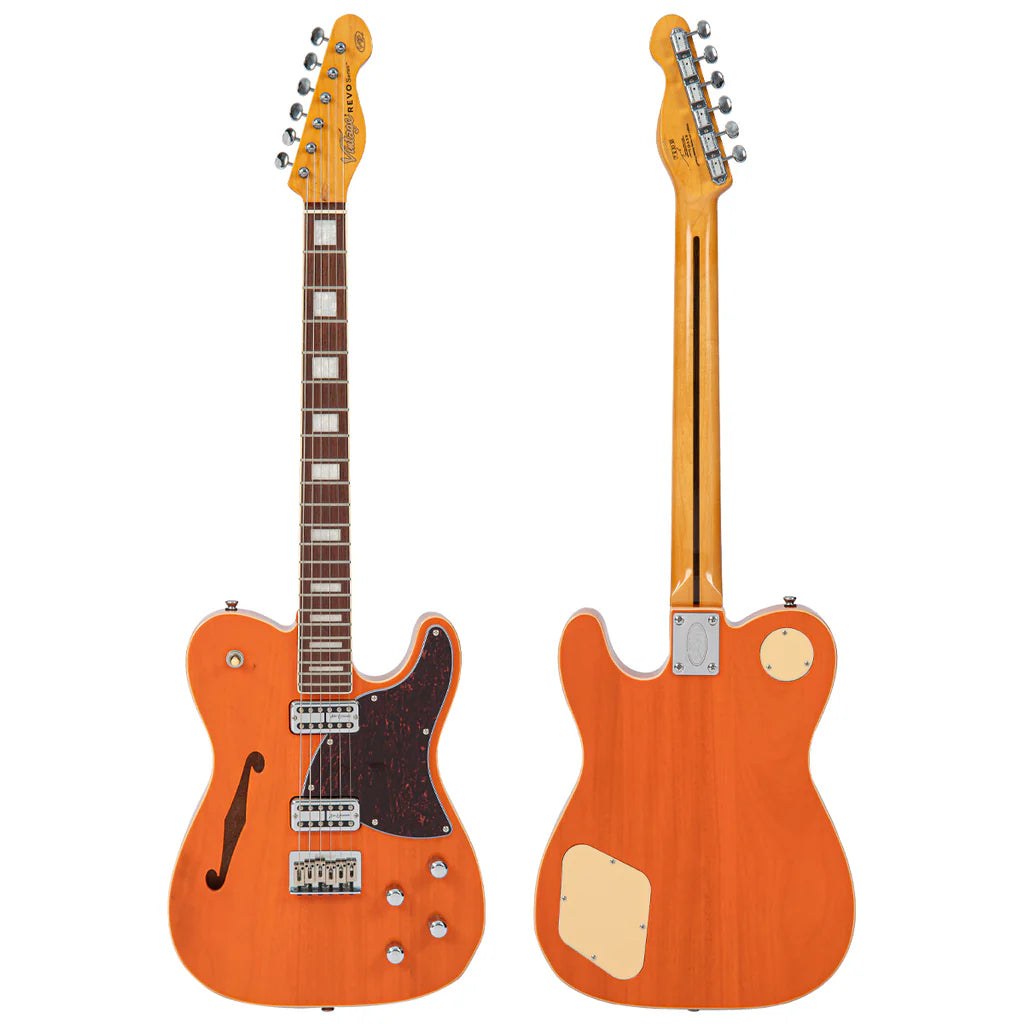 Vintage REVO Series 'Midline' Electric Guitar - Translucent Orange