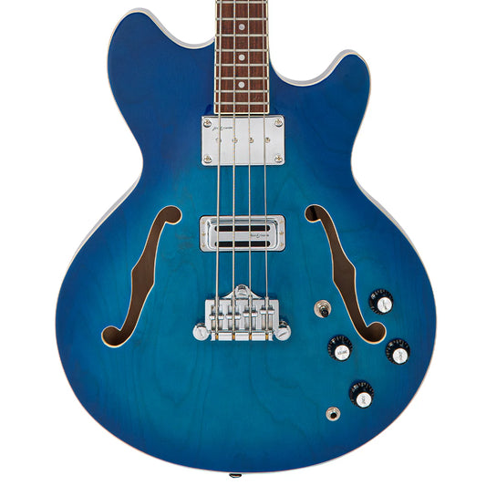 Vintage REVO Series 'Supreme' Semi Acoustic Bass - Blueburst