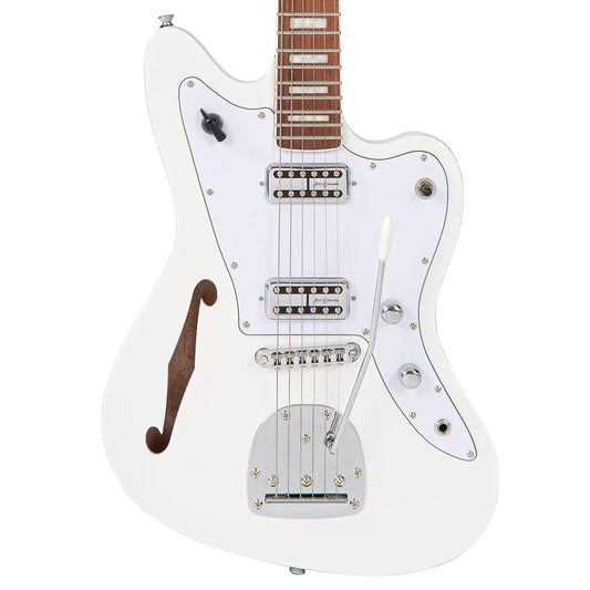 Vintage REVO Series 'Surfmaster' Thinline Twin Electric Guitar - Arctic White